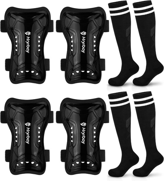 Kids Soccer Shin Guards and Socks Toddler Soccer Shin Pads Protective Defender Gear for Boys Girls Ages 3-15 Great for Training, Matches, Inspired by the World Cup