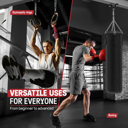Punching Bag Hanger, Heavy Bag Spring 555 LB Capacity, Stainless Steel Hanging Kit with Spring Hook & Carabiner, Indoor & Outdoor Mounting for Boxing Bags & Recreation