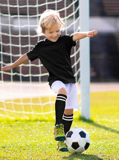 Kids Soccer Shin Guards and Socks Toddler Soccer Shin Pads Protective Defender Gear for Boys Girls Ages 3-15 Great for Training, Matches, Inspired by the World Cup