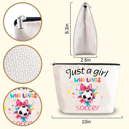 Soccer Gifts for Women Makeup Bag Who Loves Soccer Bags | Gifts for Soccer Lovers Players Coach Team Gifts for Players Fans Christmas Gift for Women Friend Travel Cosmetic Bag