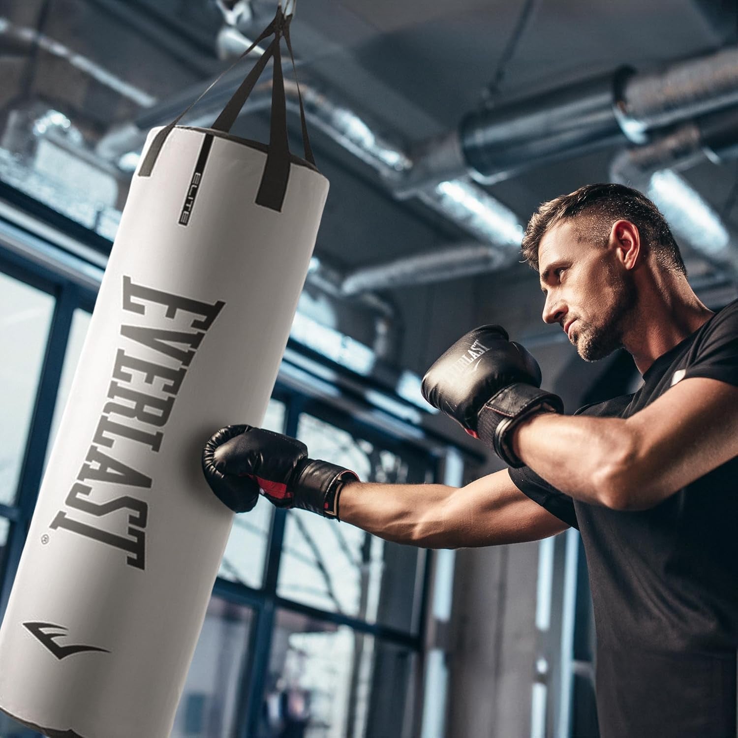 Elite Punching Bag – Hanging Heavy Bag for Adults with Dual Strap System | Durable Boxing Bag for Boxing, MMA, Muay Thai, Home Gym Training