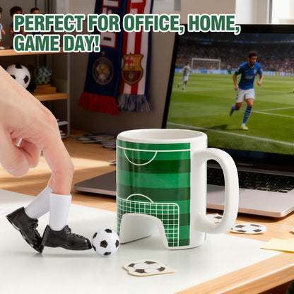 Soccer Gifts Mug Set with a Ball and Finger Shoes, Soccer Coach Gifts, Funny Coffee Mug, Interactive Game Football Gifts for Boys 8-12, Men, Dad, Fathday'S Day, Birthday, Christmas, 12 Oz