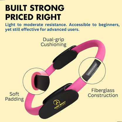 Fitness Circle – 14 Inch Pilates Ring for Focusing on Toning Inner Thighs, Arms, and Core