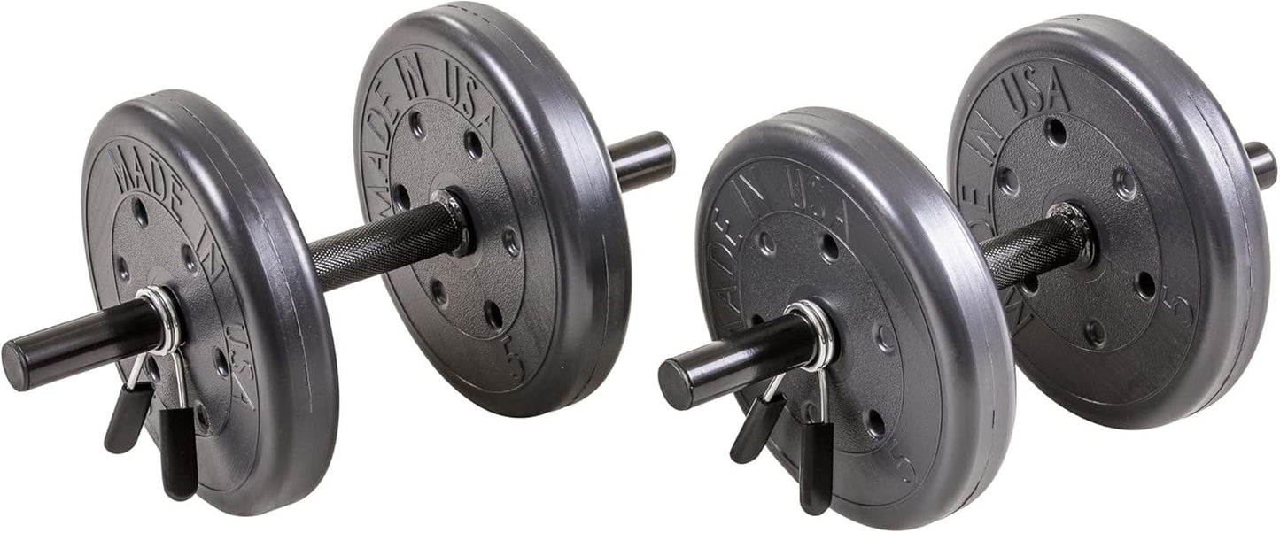 105 Pound Barbell Weight Set for Home Gym| Adjustable Weight Set with Two Dumbbell Bars and Full 6 Ft Bar, Black