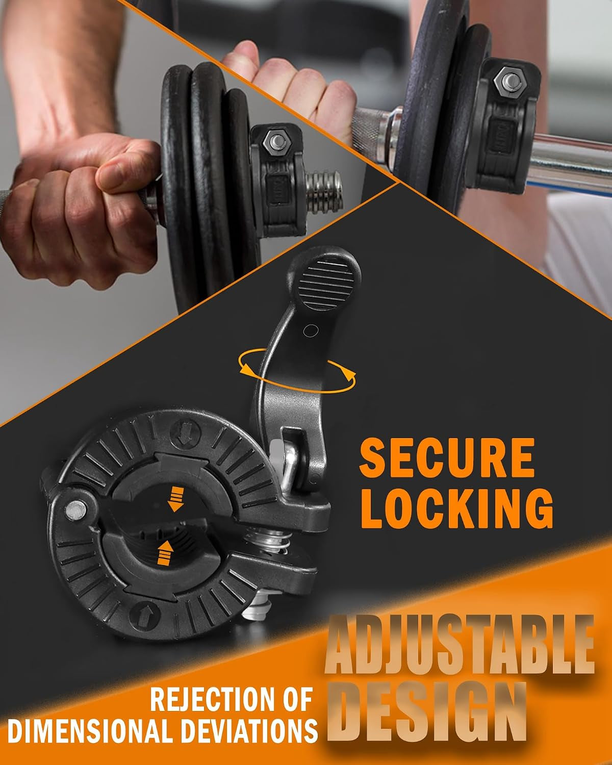 Barbell Clamp 1 Inch Multiple Sizes & Adjustable Weight Clips for Quick Release Barbell Collars