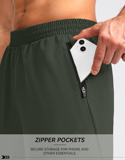 Men'S Workout Running Shorts 5"/7"/9" Lightweight Gym Athletic Shorts for Men with Zipper Pockets