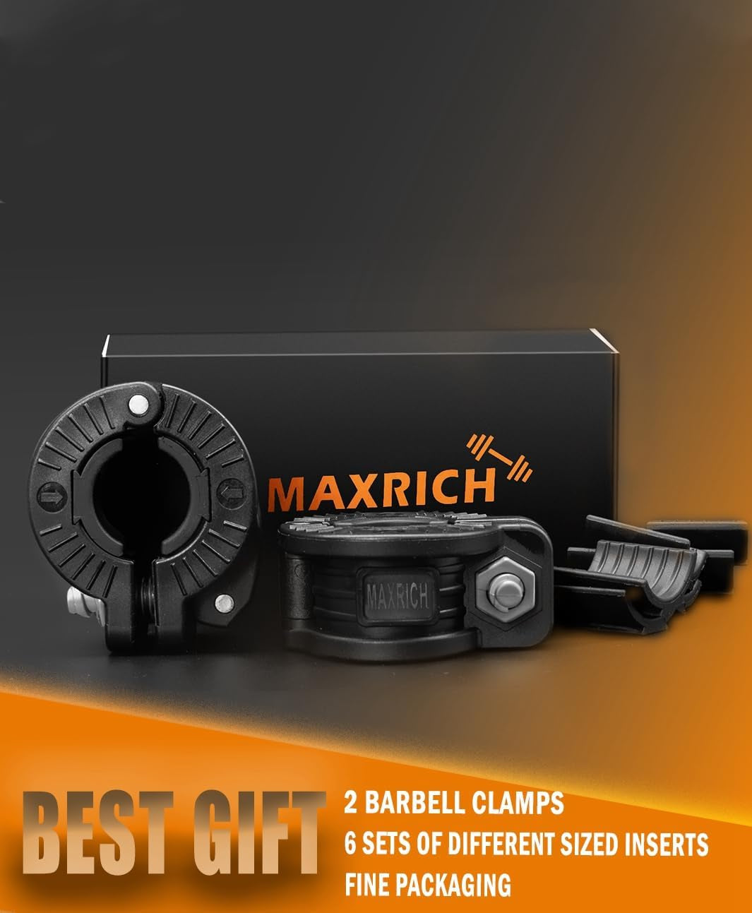 Barbell Clamp 1 Inch Multiple Sizes & Adjustable Weight Clips for Quick Release Barbell Collars