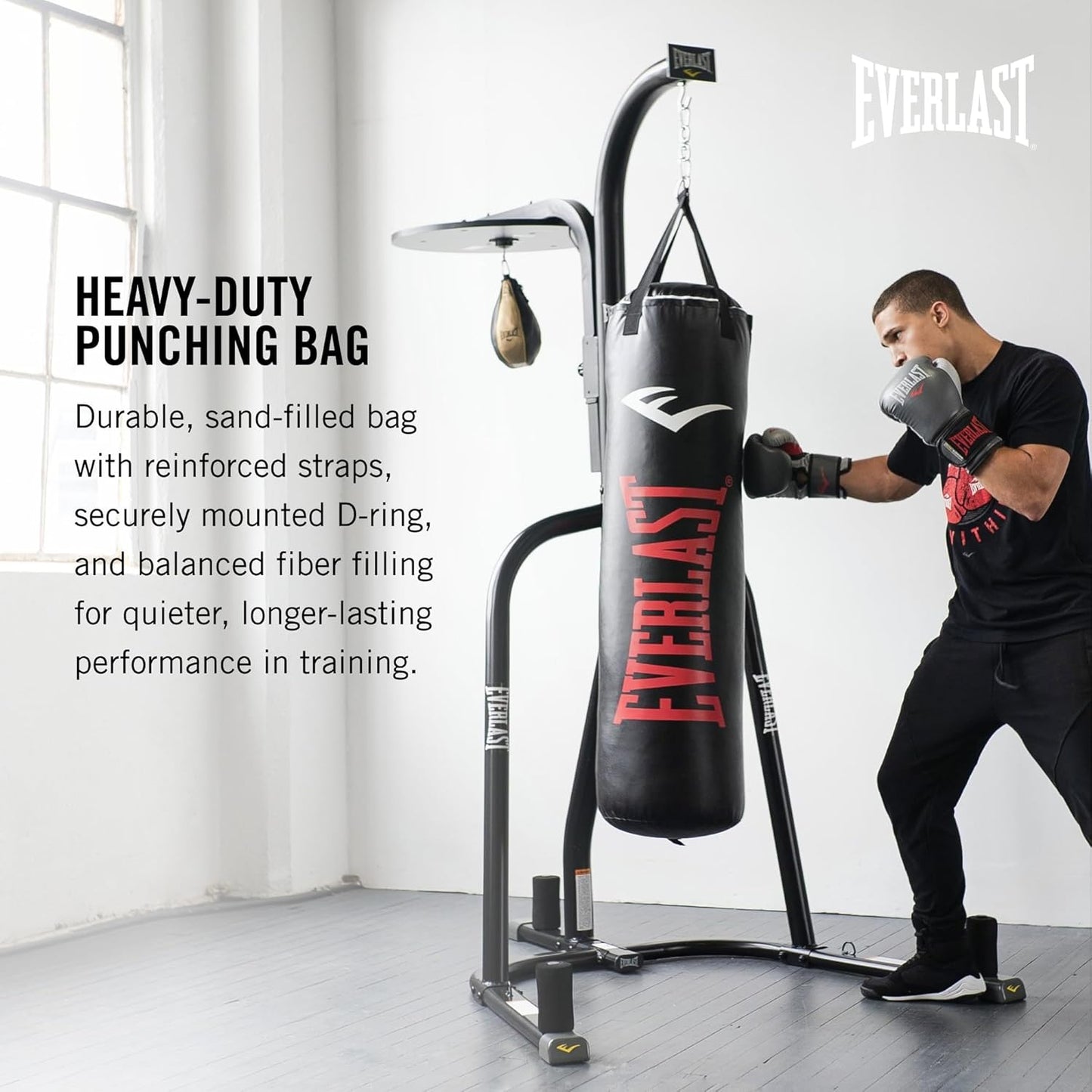Elite Punching Bag – Hanging Heavy Bag for Adults with Dual Strap System | Durable Boxing Bag for Boxing, MMA, Muay Thai, Home Gym Training