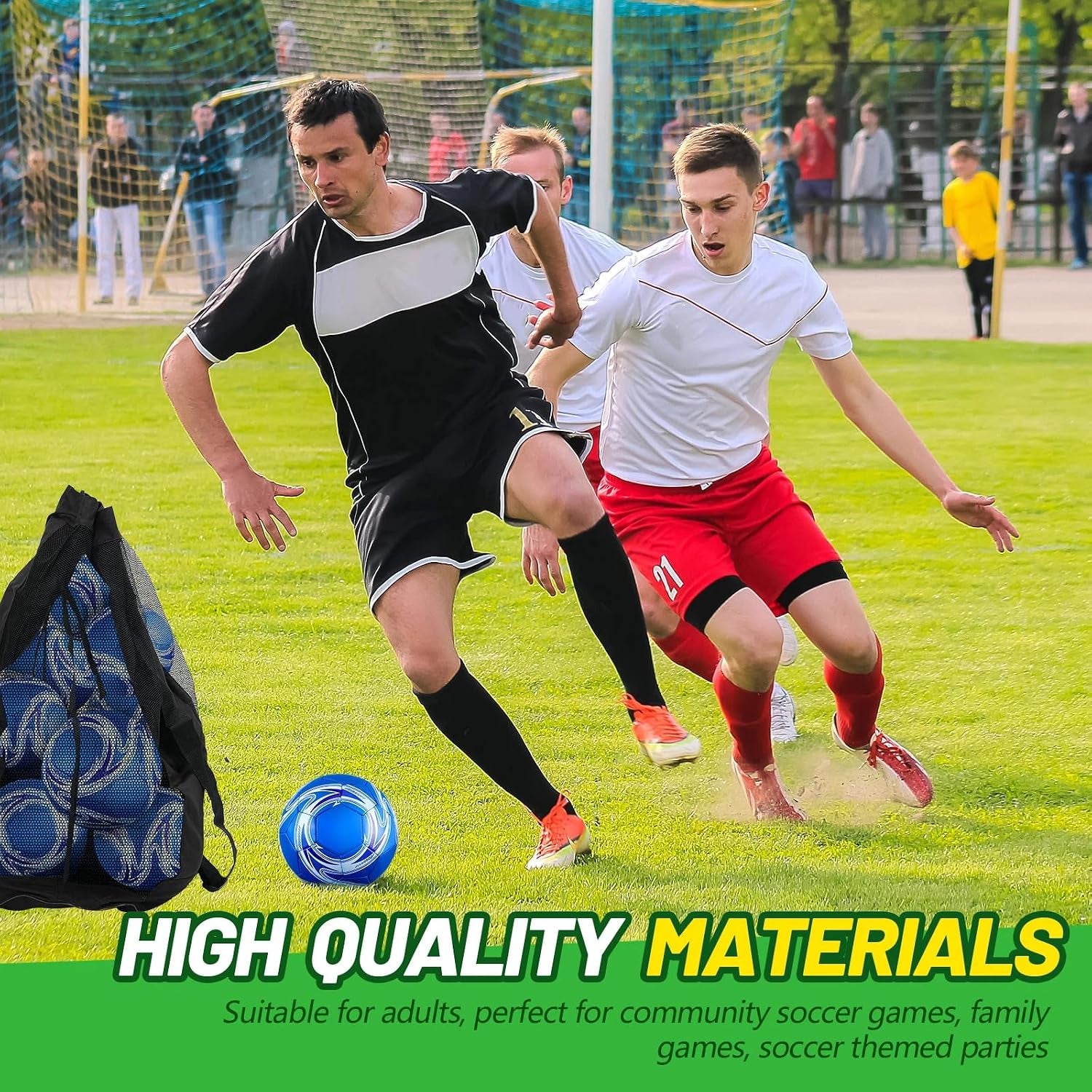 18 Pack Soccer Balls Bulk with Pump & Bag, Training Soccer Ball Official Size Deflated Football for Youth Training Outdoor outside School PE Team Coaches Practice Equipment