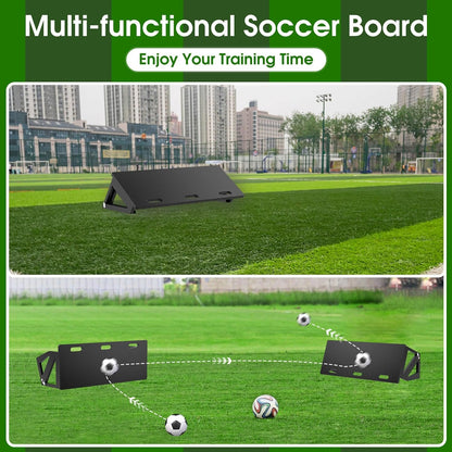 3 Angles Soccer Rebounder Board, Foldable Rebounder Soccer Wall, Portable Soccer Goal Kick Back Trainer for Passing and Bounce Back Training