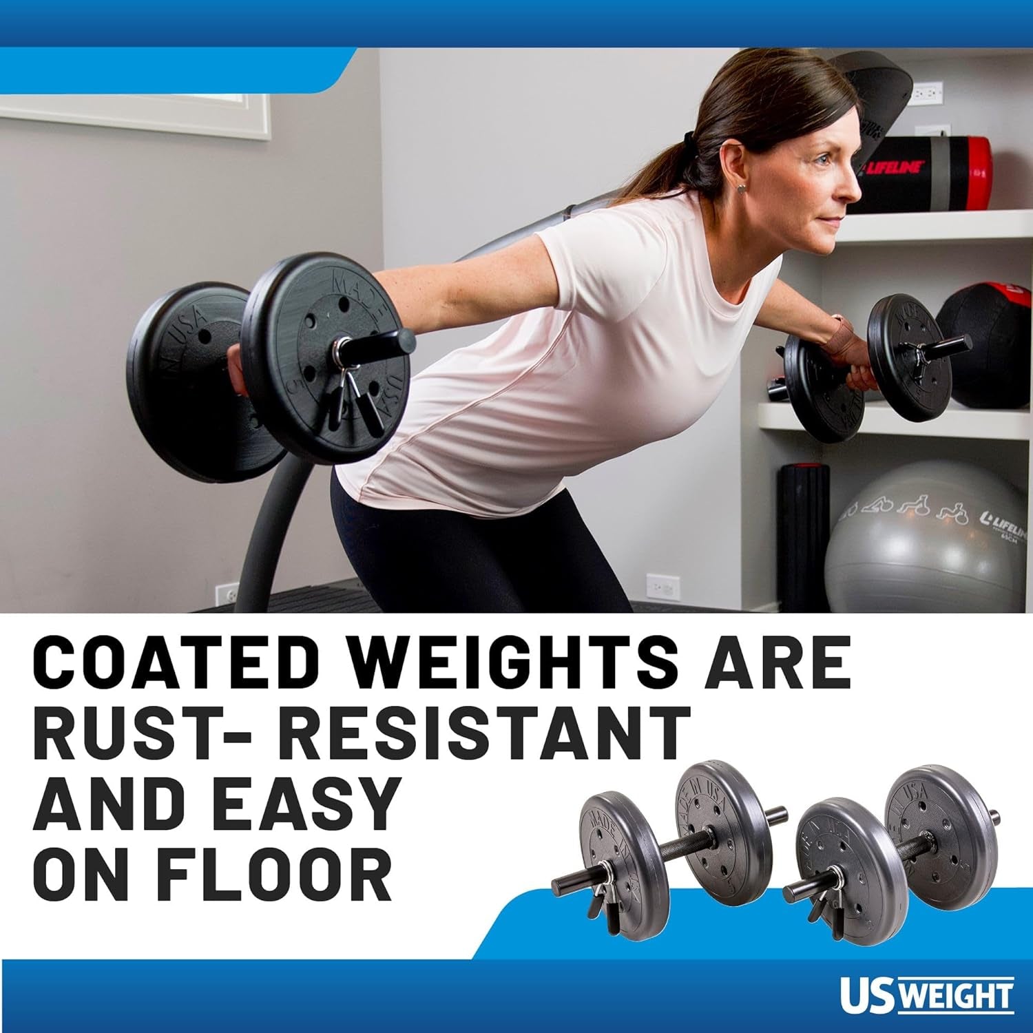 105 Pound Barbell Weight Set for Home Gym| Adjustable Weight Set with Two Dumbbell Bars and Full 6 Ft Bar, Black