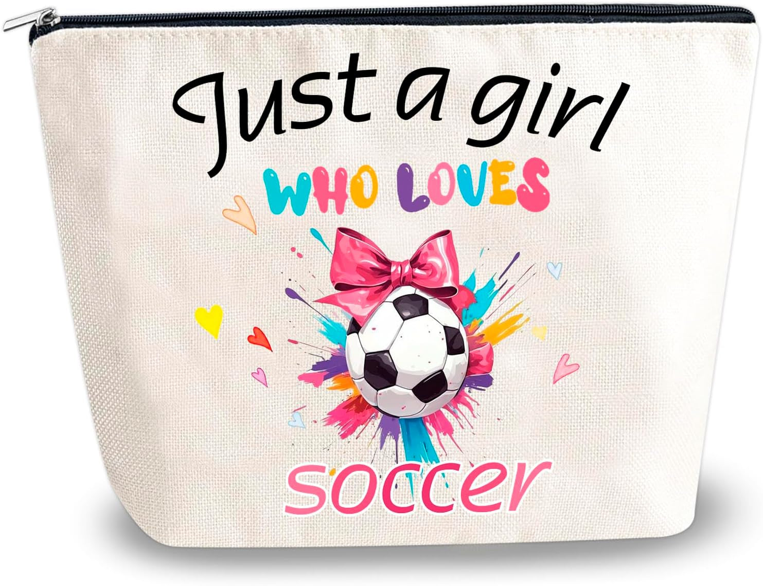 Soccer Gifts for Women Makeup Bag Who Loves Soccer Bags | Gifts for Soccer Lovers Players Coach Team Gifts for Players Fans Christmas Gift for Women Friend Travel Cosmetic Bag