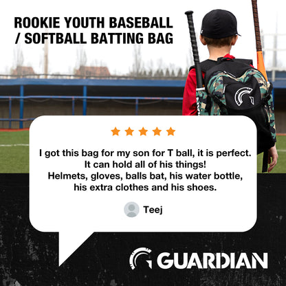 Backpack for Youth, Softball Bag for Girls, Durable Bat Bags Baseball Youth Boys and Girls, Tball Bag – Includes Hook to Hang on Fence - Navy/White