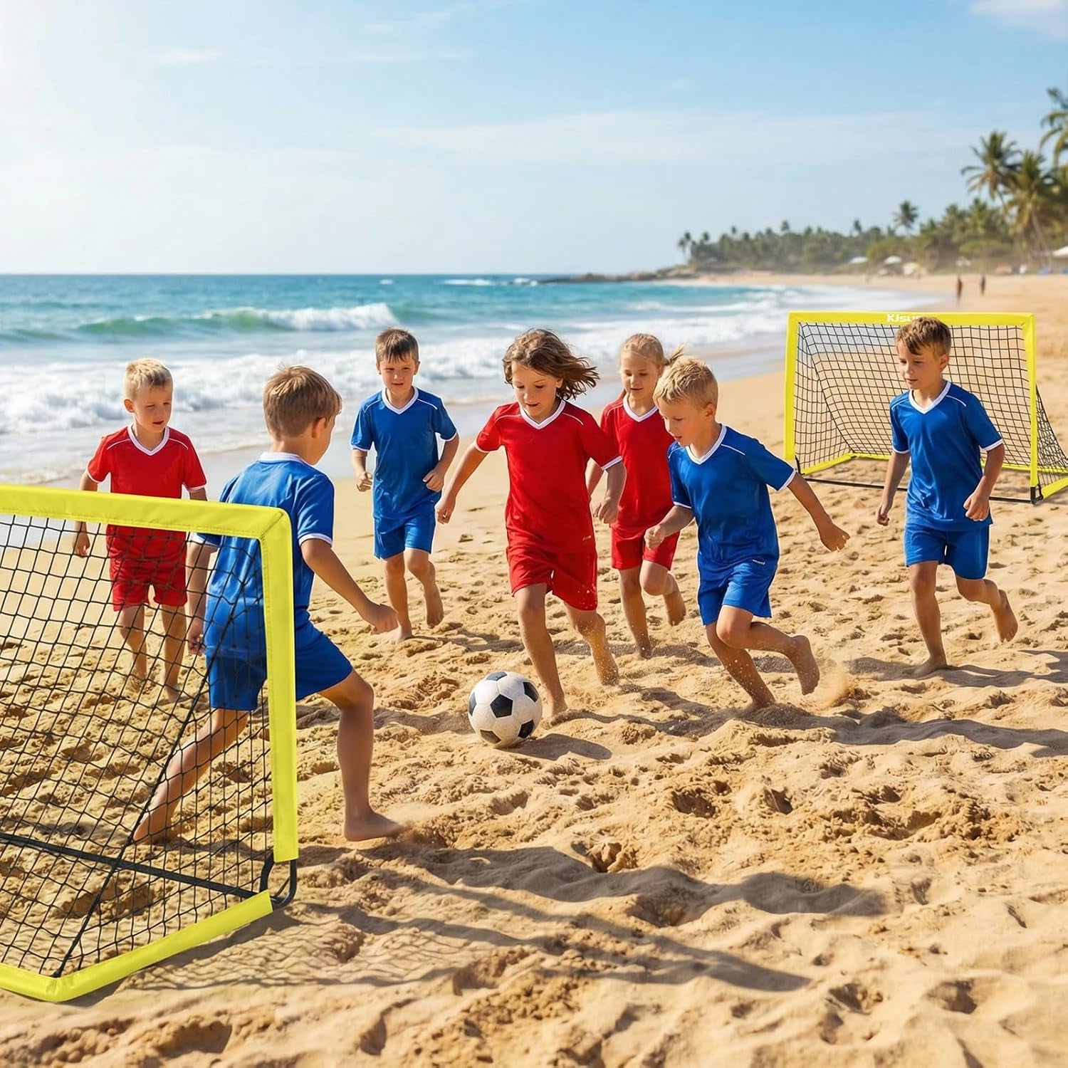 Soccer Goal, Kids Soccer Goals for Backyard Set of 2, 4 X 3Ft Soccer Net Training Equipment, Pop up Toddler Soccer Goal for Outdoor Indoor Sports Games