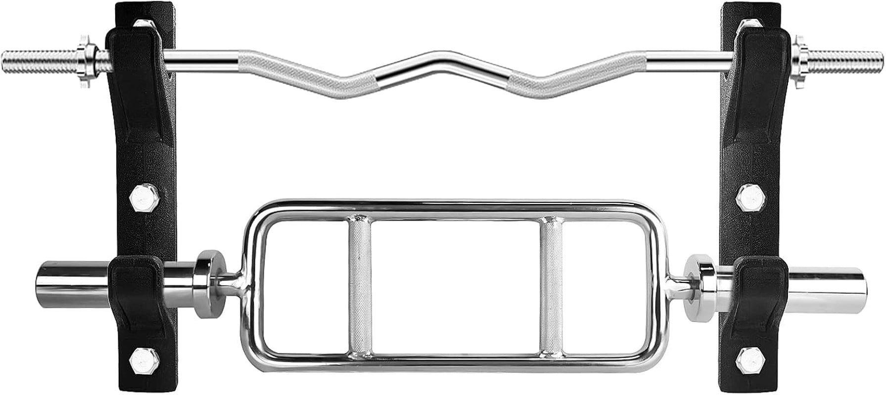 Wall Mounted Horizontal Barbell Holder, 1 Bar/2 Bars Storage Rack