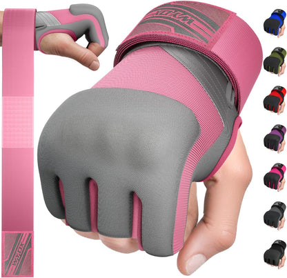 Neoprene Gel Boxing Hand Wraps Inner Gloves for Men & Women – 80Cm/31In Quick Wrist Strap, Padded Knuckle Protection, Fingerless MMA Muay Thai Kickboxing Wraps for Training & Martial Arts