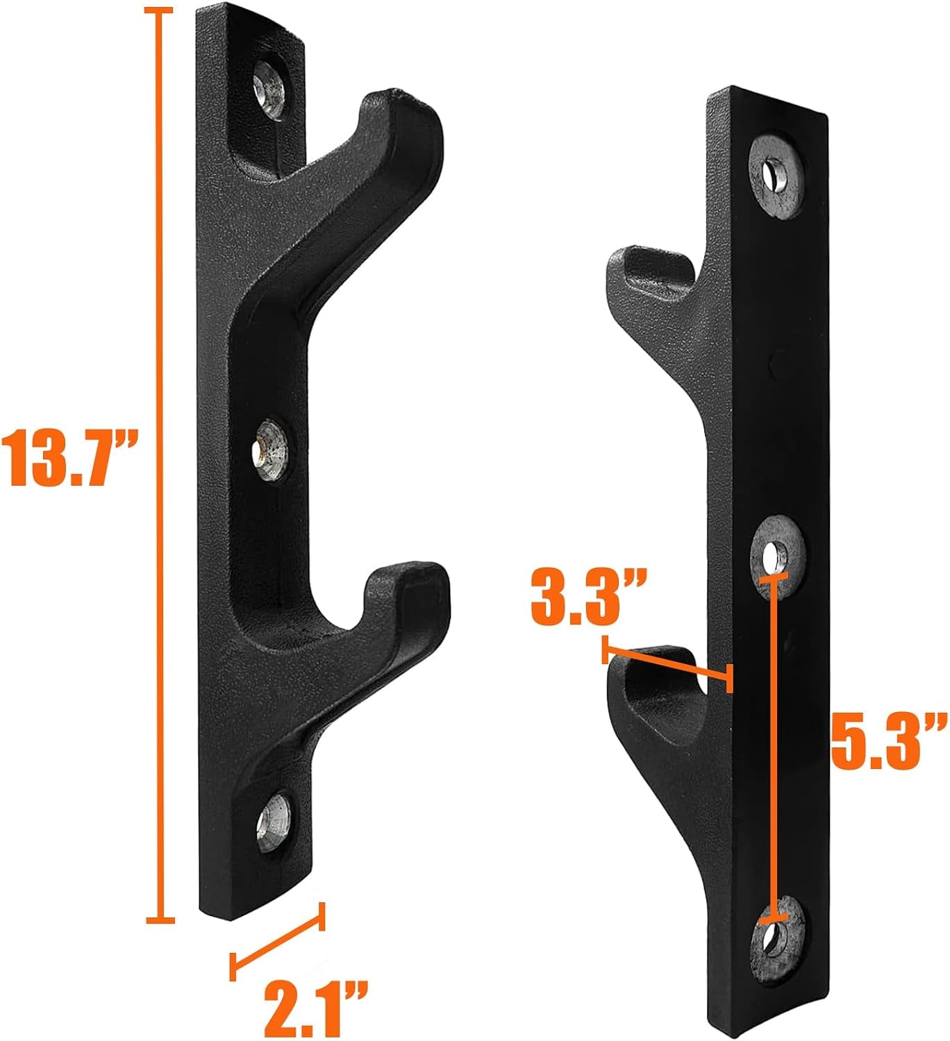 Wall Mounted Horizontal Barbell Holder, 1 Bar/2 Bars Storage Rack